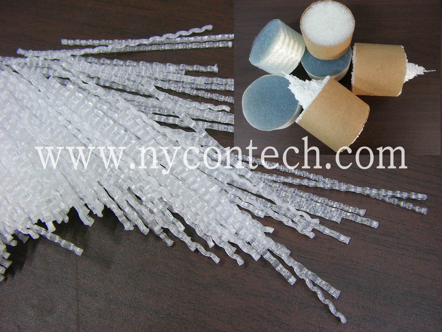 Synthetic fibers for concrete
